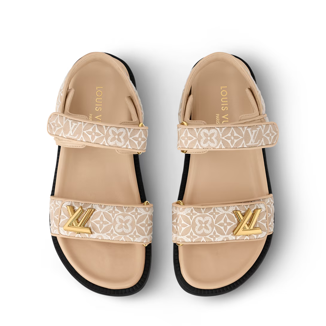 LV Sunset Flat Comfort Sandal Beige