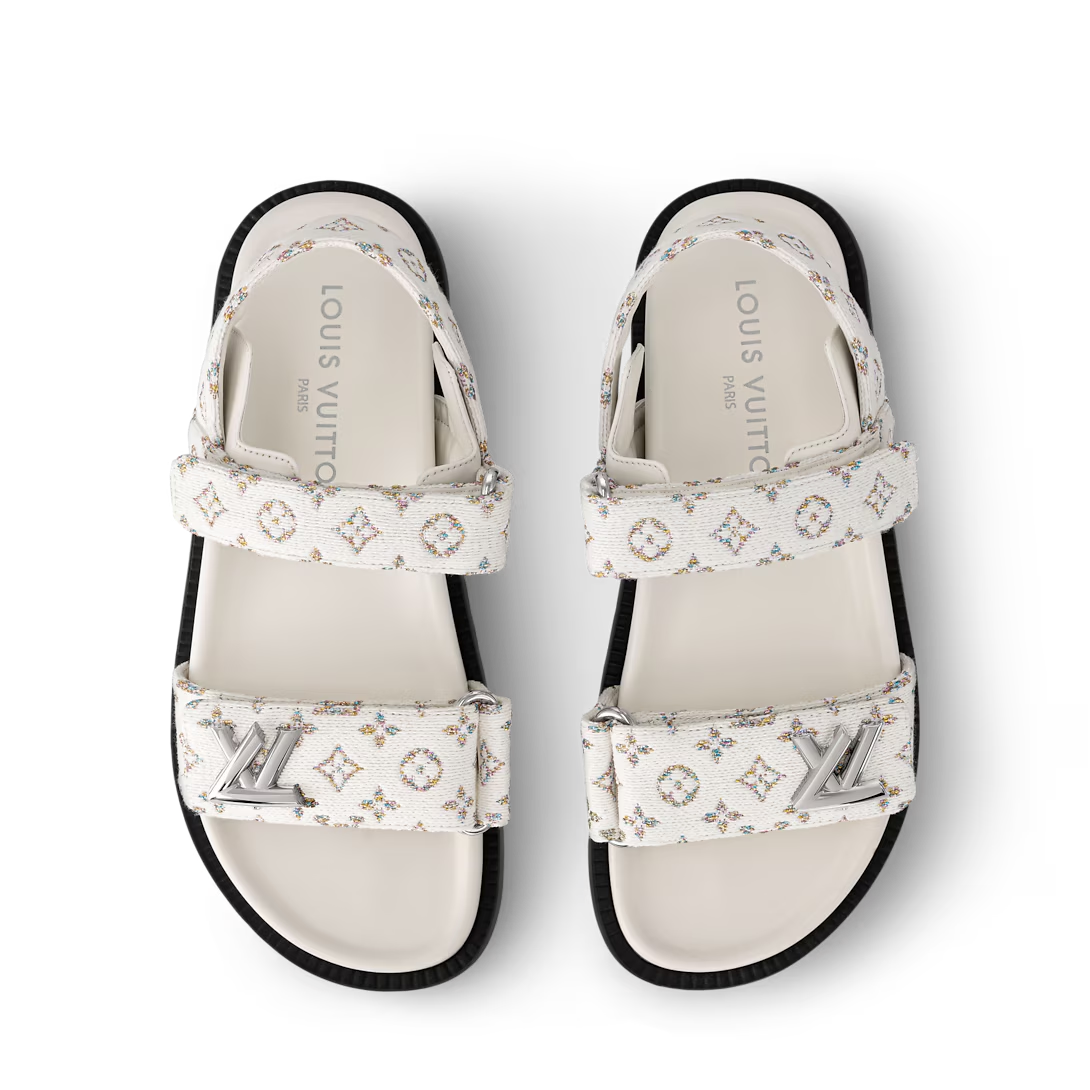 LV Sunset Flat Comfort Sandal White