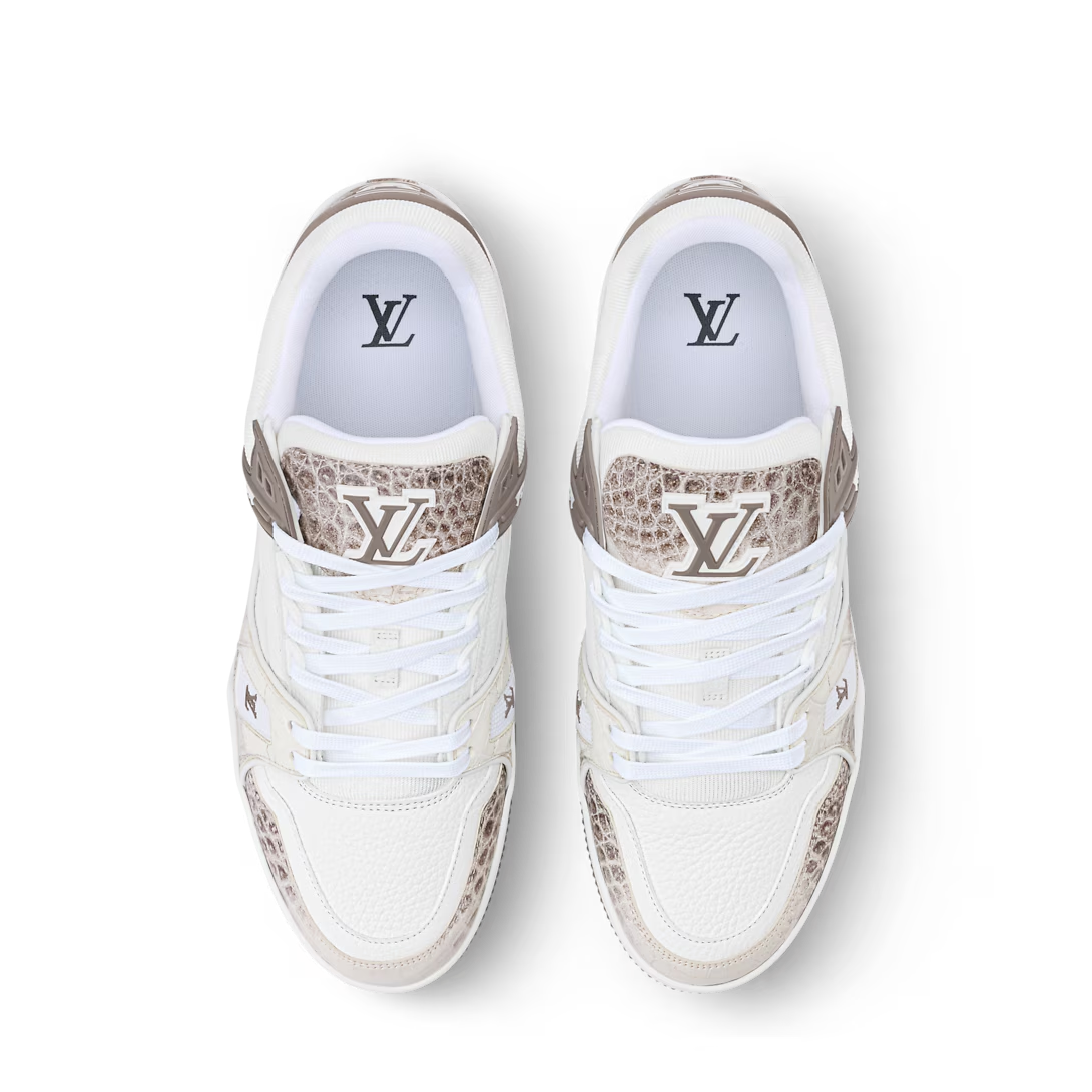 LV Trainer Beige Crocodile Skin