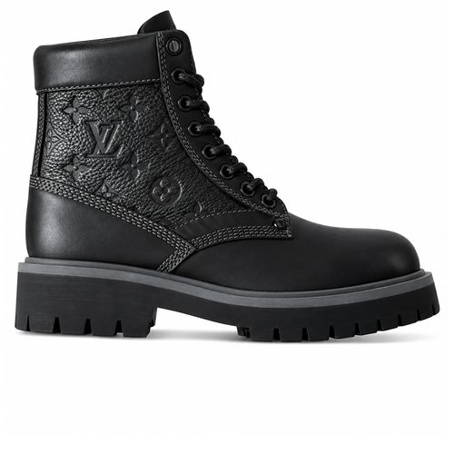 LV x Timberland 6-In Ankle Boot – Black Monogram Embossed