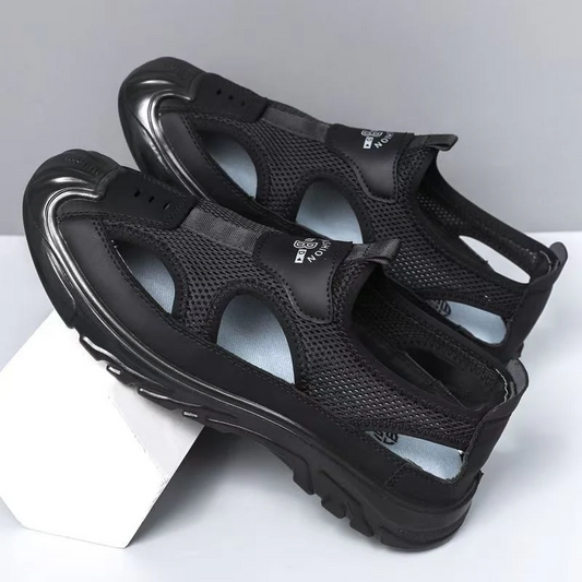 Aero Men’s Breathable Closed-Toe Sandals – Lightweight Mesh Outdoor Casual Beach Shoes