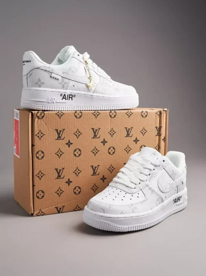 Louis Vuitton x Nike Air Force 1 Frost White Luxe Edition (Custom)
