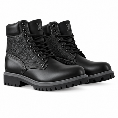 LV x Timberland 6-In Ankle Boot – Black Monogram Embossed