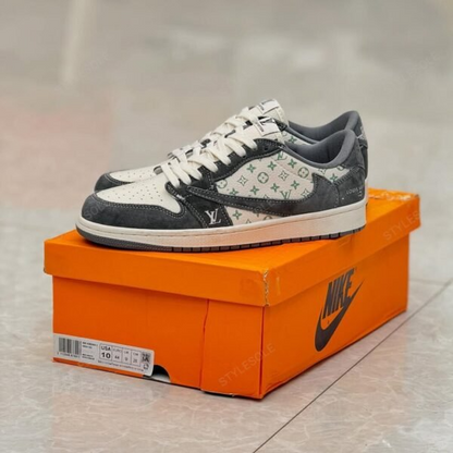 Louis Vuitton x Nike Air Jordan 1 Low “Green Monogram Suede” (Custom)