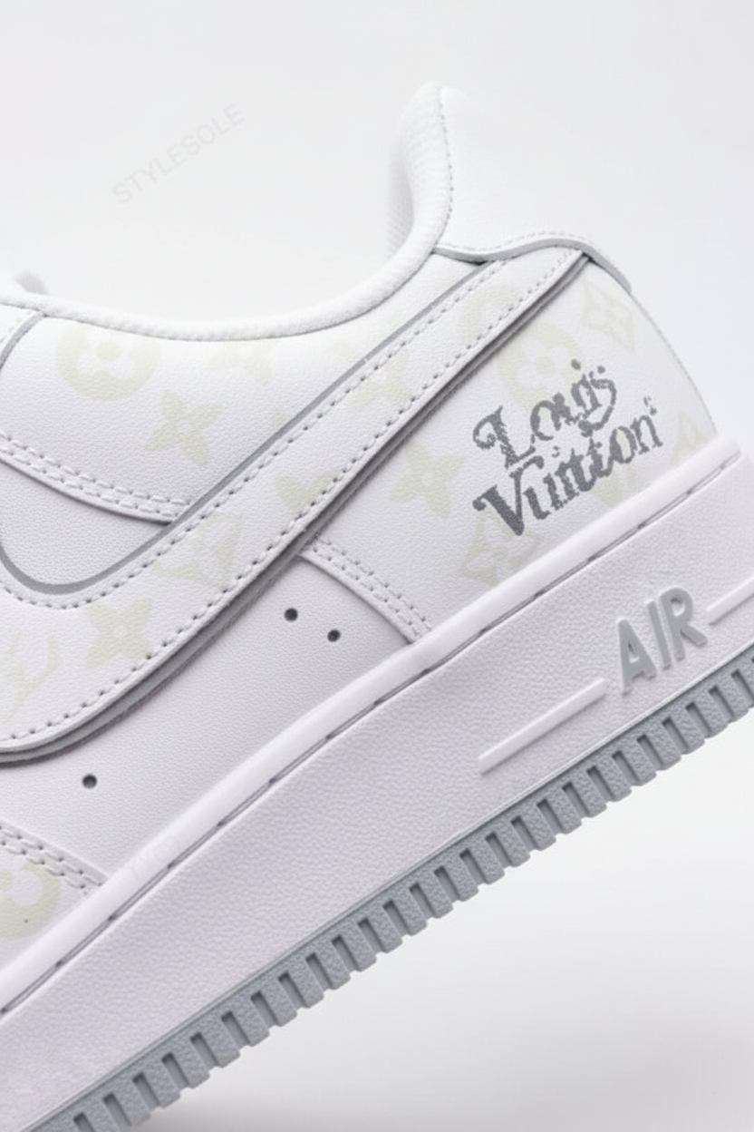 Louis Vuitton x Nike Air Force 1 Monogram Grey Frost Edition (Custom)