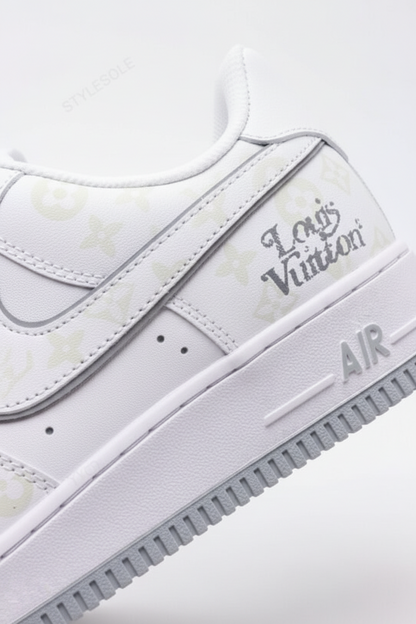 Louis Vuitton x Nike Air Force 1 Monogram Grey Frost Edition (Custom)