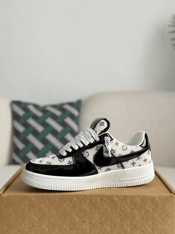 LV x Nike Air Force 1 Black White Monogram Sneaker
