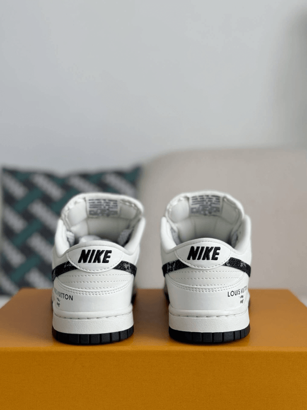 LV x Nike SB Dunk Low White Black Denim Monogram Sneaker