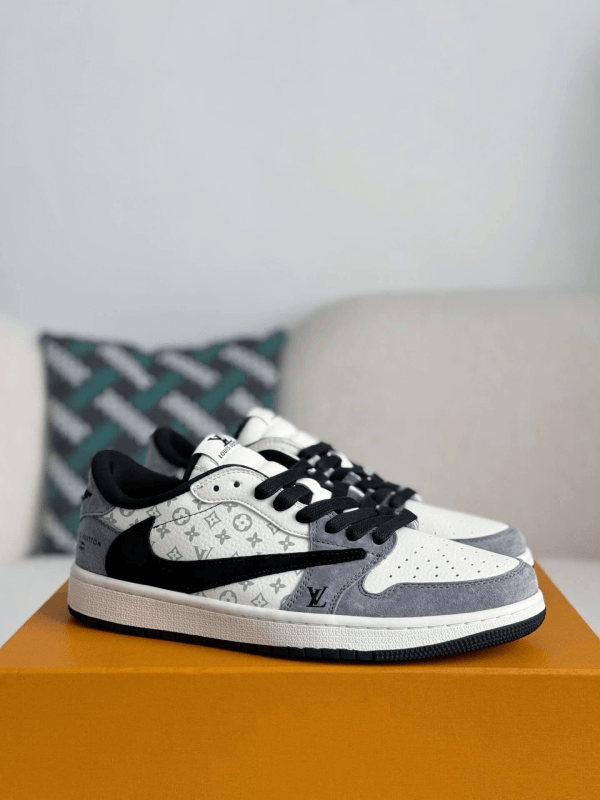 LV x Air Jordan 1 OG SP Travis Scott x Fragment Grey Black Sneaker