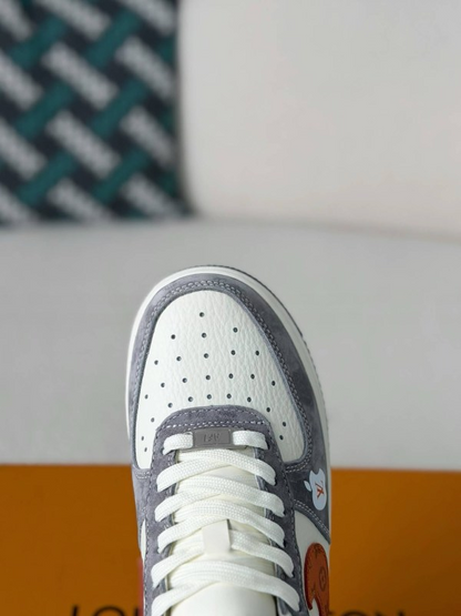 LV x Nike Air Force 1 Low “Grey Monogram Orange Swoosh”