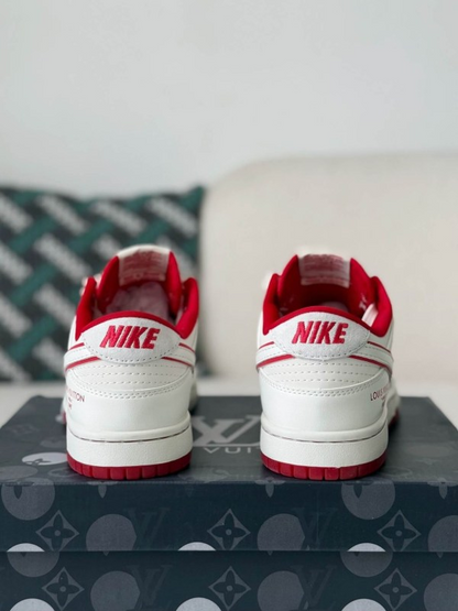 LV x Nike Dunk Low “Nike By You” Custom Sneaker Red White