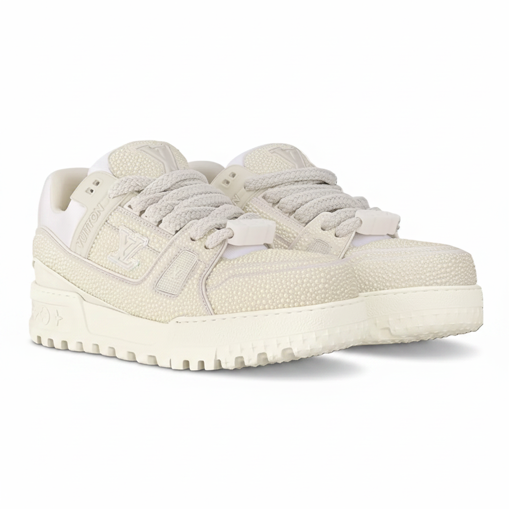 LV Maxi Trainers with Swarovski Crystals White