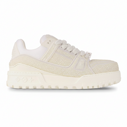 LV Maxi Trainers with Swarovski Crystals White