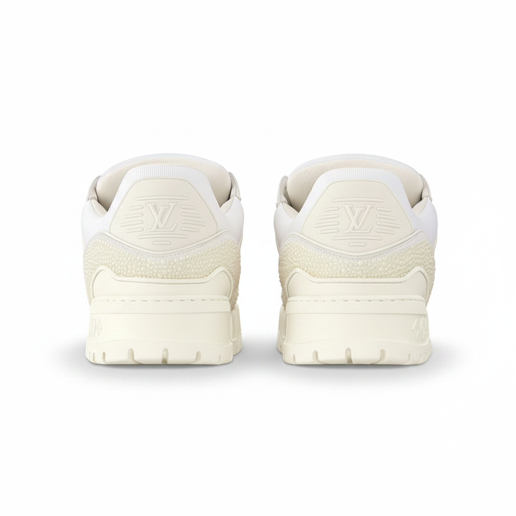 LV Maxi Trainers with Swarovski Crystals White