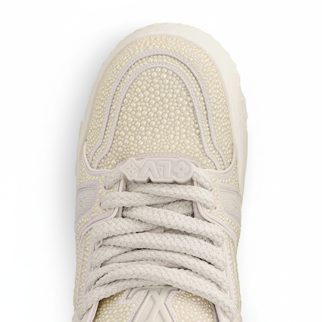 LV Maxi Trainers with Swarovski Crystals White