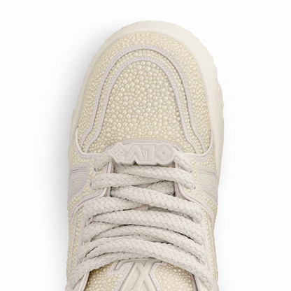 LV Maxi Trainers with Swarovski Crystals White