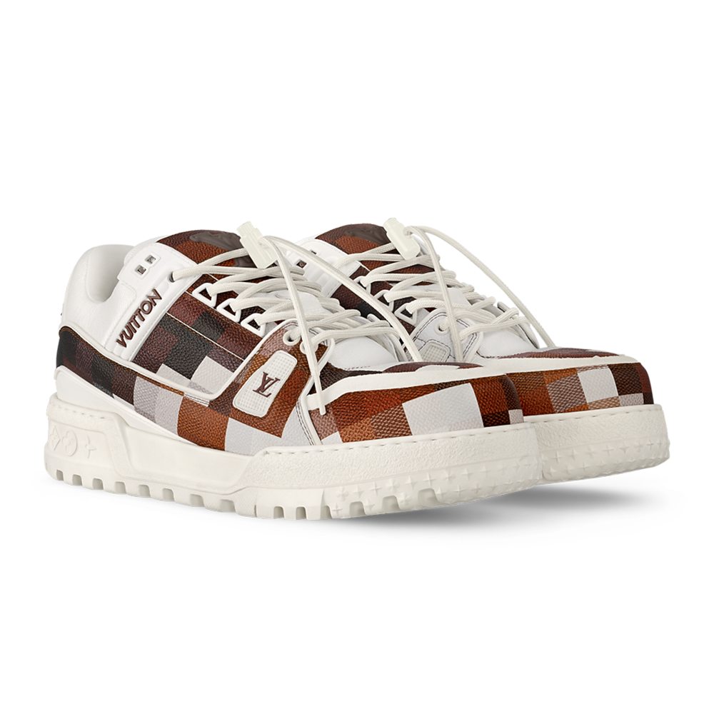 Louis Vuitton - LV Maxi Trainer Damoflage-Printed Calf Leather White / Brown