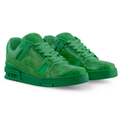 LV Trainers Monogram-Printed Translucent PVC Green