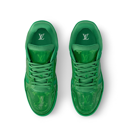 LV Trainers Monogram-Printed Translucent PVC Green