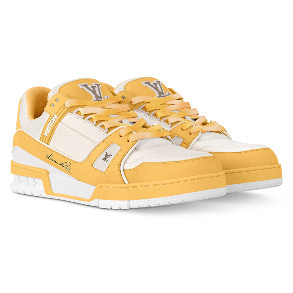 LV Trainers Nubuck & Grained Calf Leather Yellow