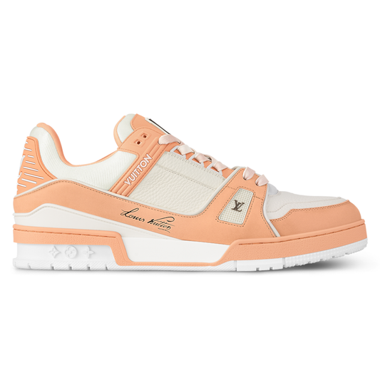 LV Trainers Nubuck & Grained Calf Leather Orange