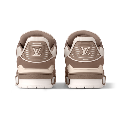 LV Trainers Nubuck & Grained Calf Leather Taupe Brown