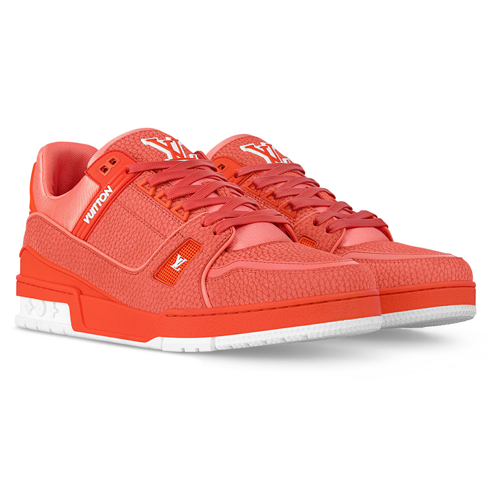 LV Trainer Grained Calf Leather Pastel Orange