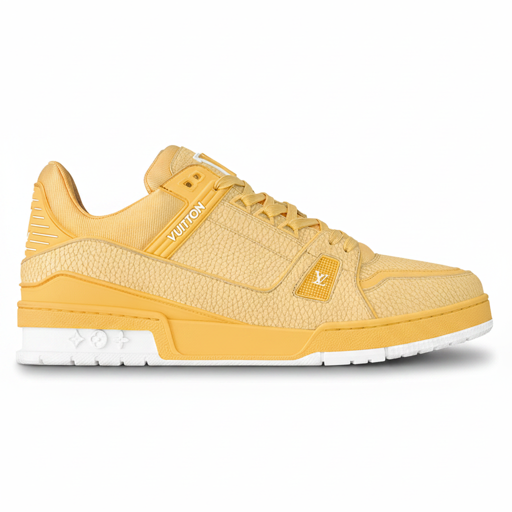 LV Trainer Grained Calf Leather Pastel Yellow