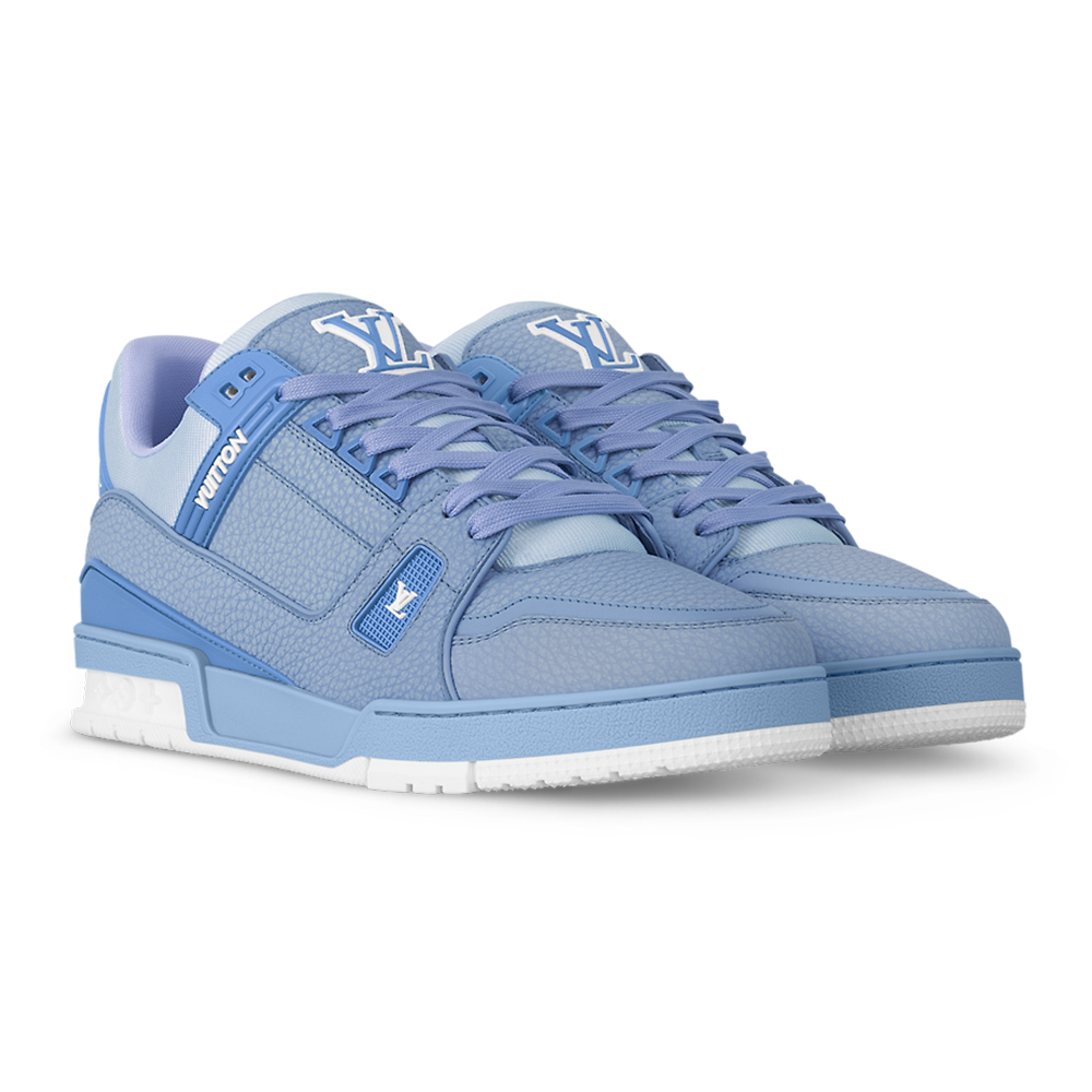 LV Trainer Grained Calf Leather Pastel Blue