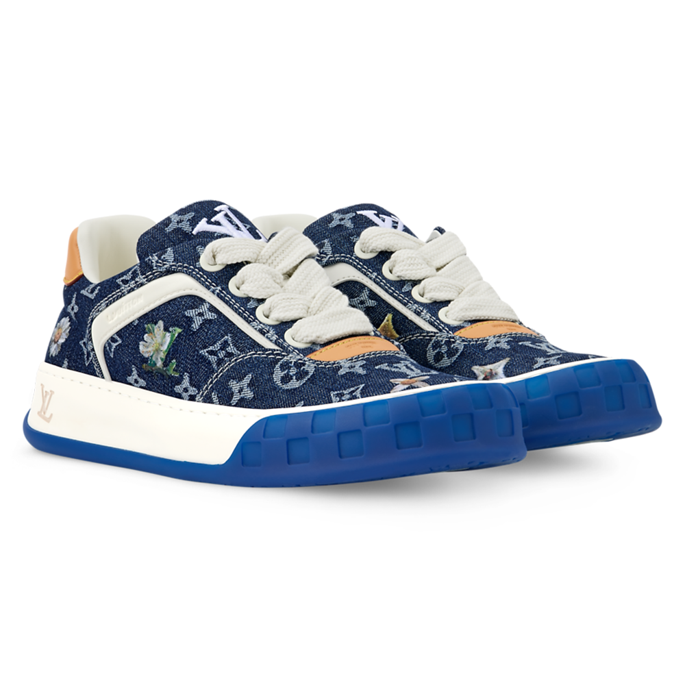 LV Tilted Sneaker Monogram Blue Denim