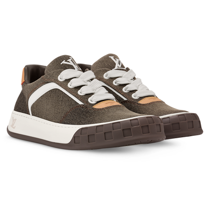 LV Tilted Sneaker Brown Denim