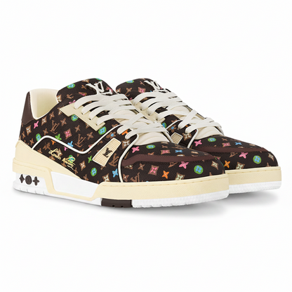 Louis Vuitton x Tyler the Creator - LV Trainers Monogram-Printed Grained Calf Leather Mocha Brown