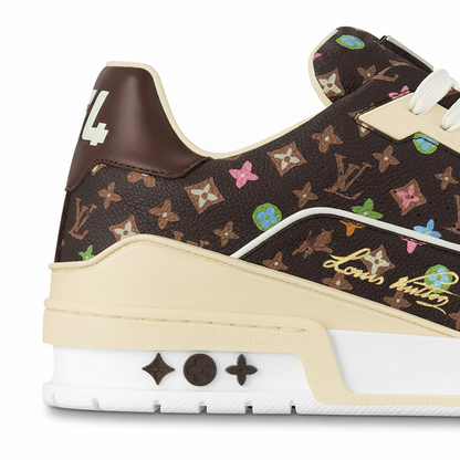 Louis Vuitton x Tyler the Creator - LV Trainers Monogram-Printed Grained Calf Leather Mocha Brown