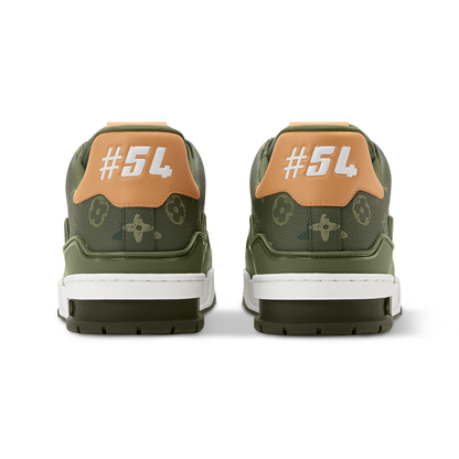 LV Trainer Sneaker Grained Calf Leather Khaki Green