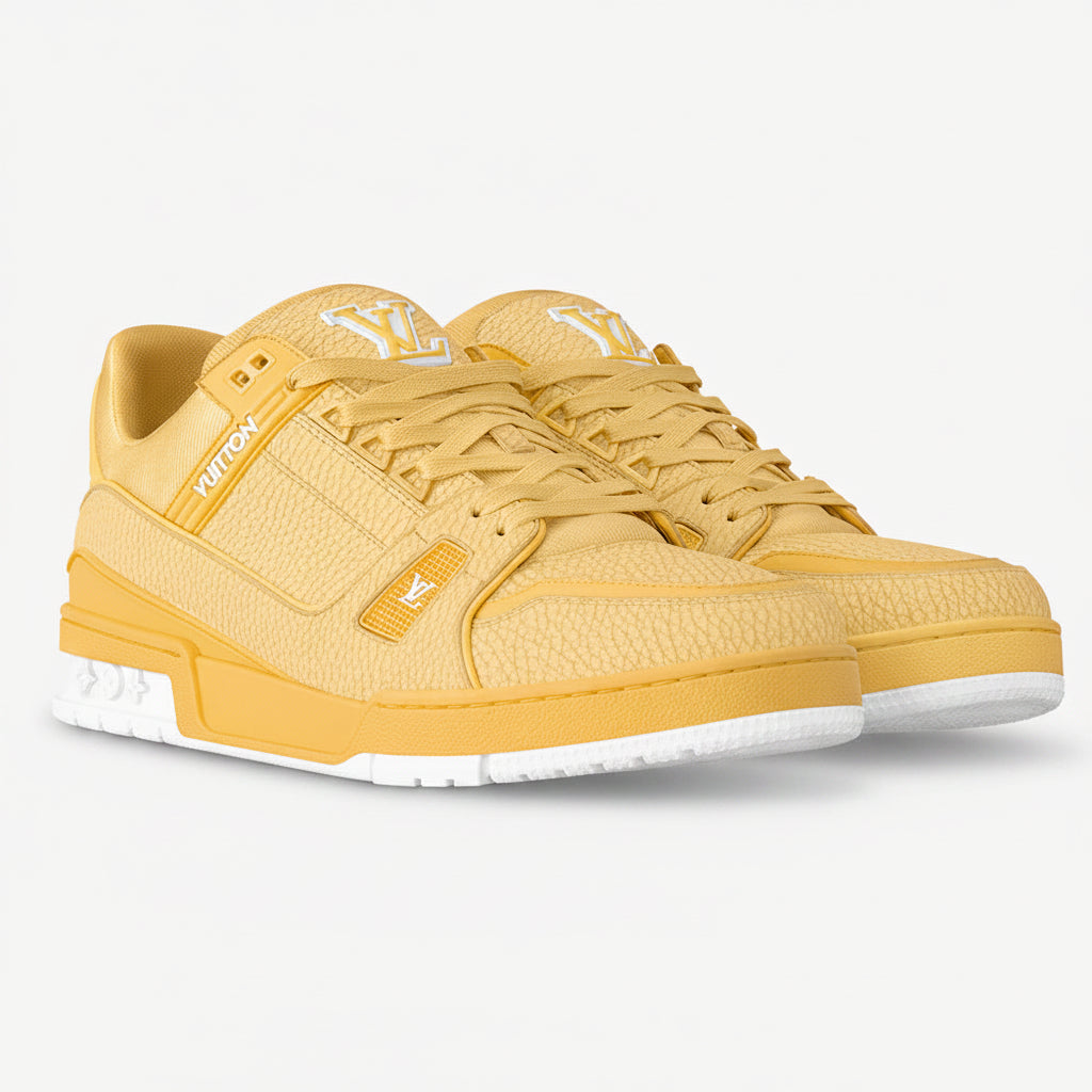LV Trainer Grained Calf Leather Pastel Yellow