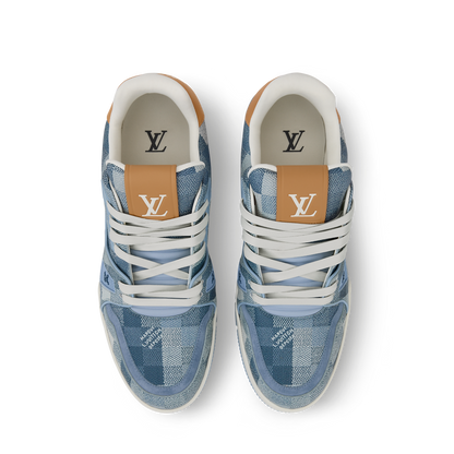 LV Trainer Sneaker Grained Calf Leather Blue