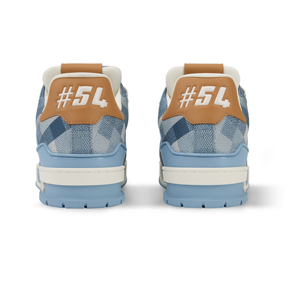 LV Trainer Sneaker Grained Calf Leather Blue