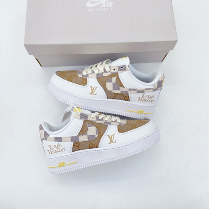 Louis Vuitton x Nike Air Force 1 White Brown
