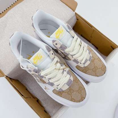 Louis Vuitton x Nike Air Force 1 White Brown