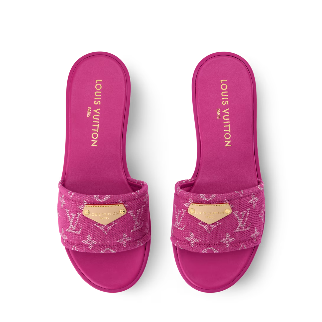 LV Lily Flat Mule Pink Denim