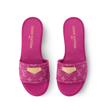 LV Lily Flat Mule Pink Denim