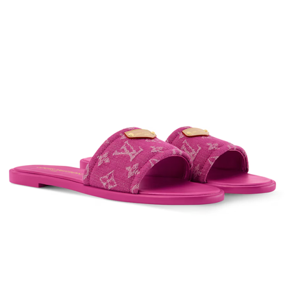 LV Lily Flat Mule Pink Denim