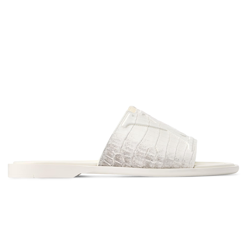 LV Portofino Mule White crocodile skin
