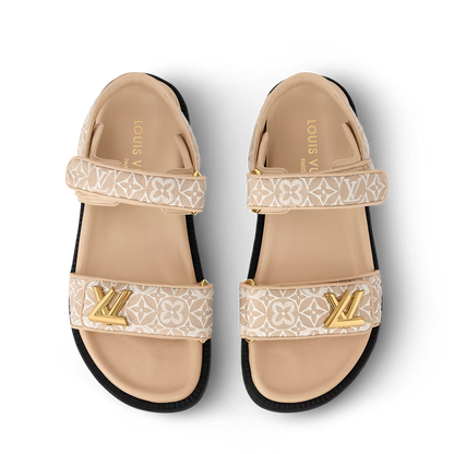 LV Sunset Flat Comfort Sandal Beige
