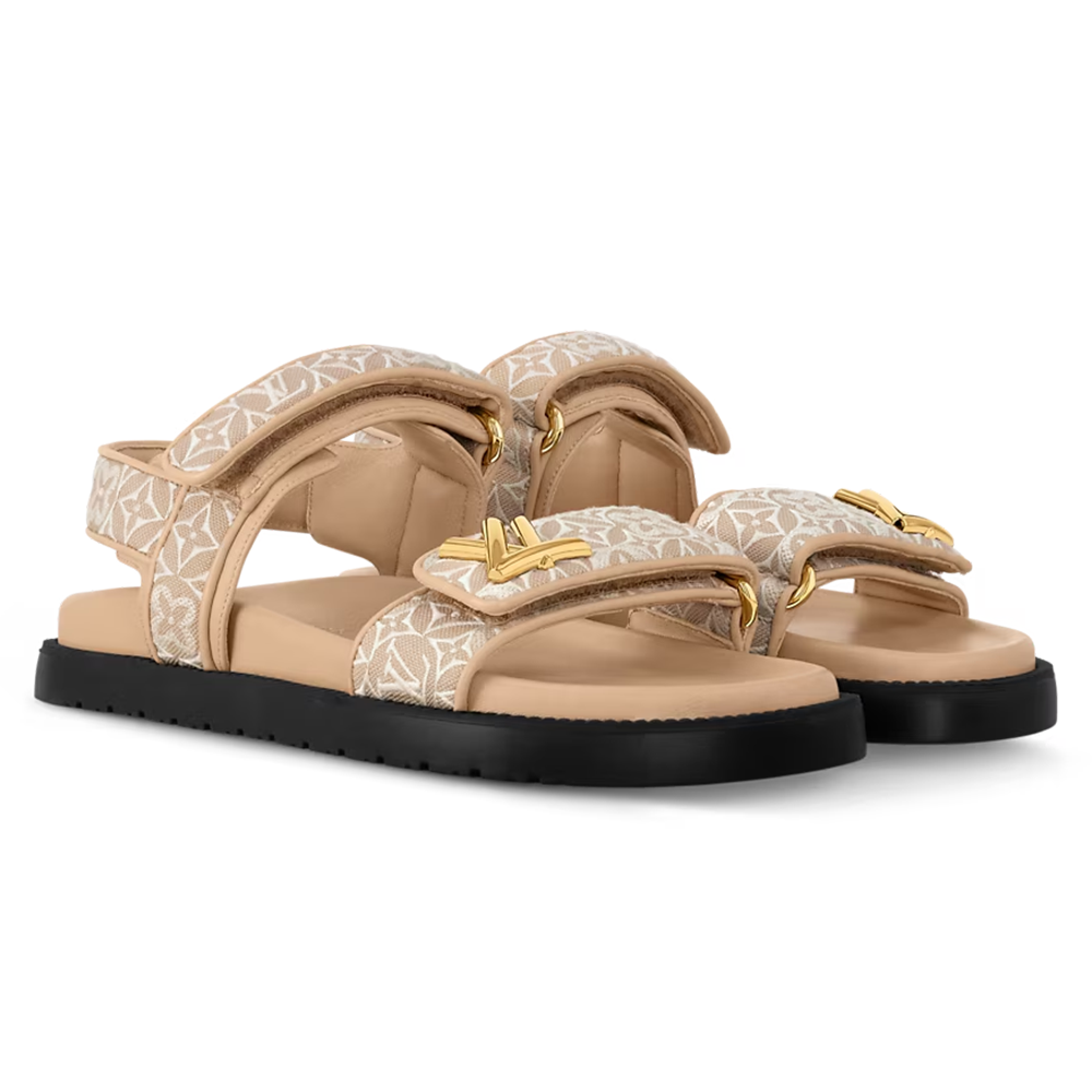 LV Sunset Flat Comfort Sandal Beige