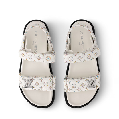 LV Sunset Flat Comfort Sandal White