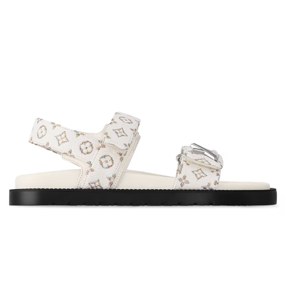 LV Sunset Flat Comfort Sandal White
