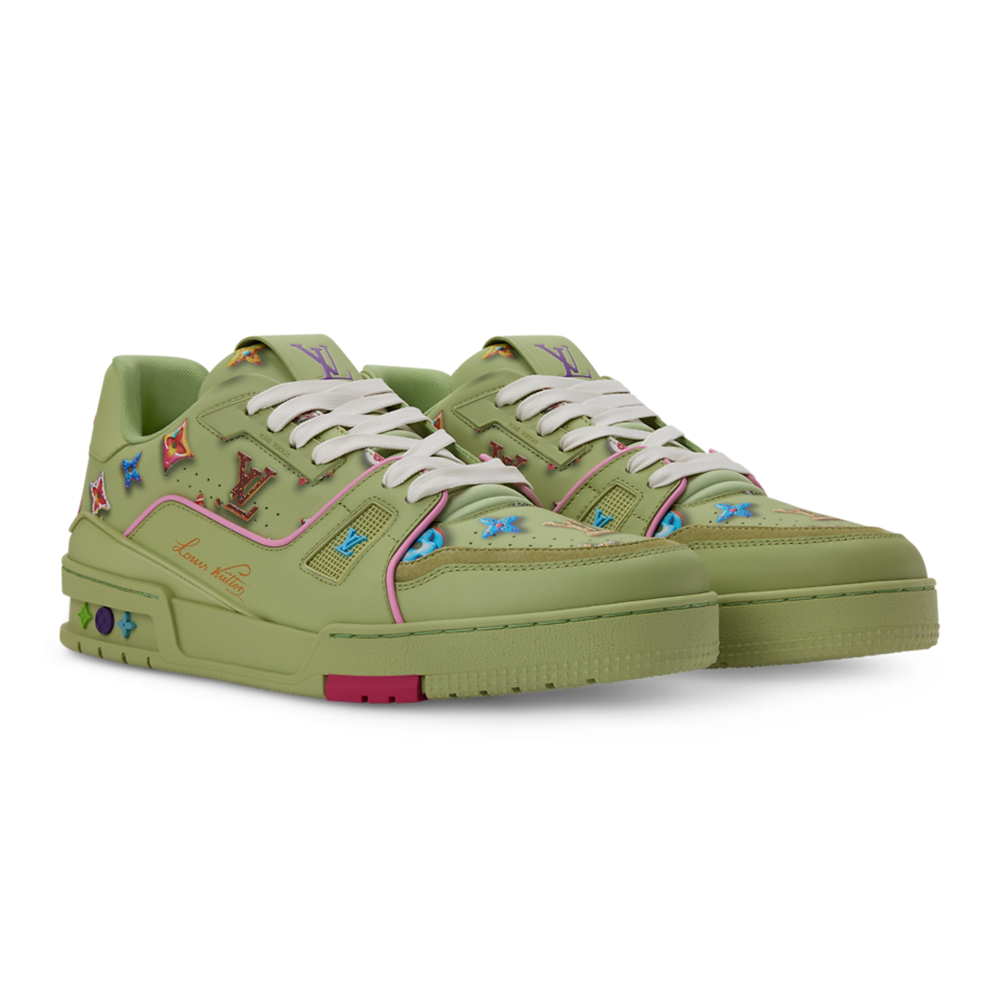 LV Trainer Sneaker Coordinates With The Season’s Monogram Donuts Green