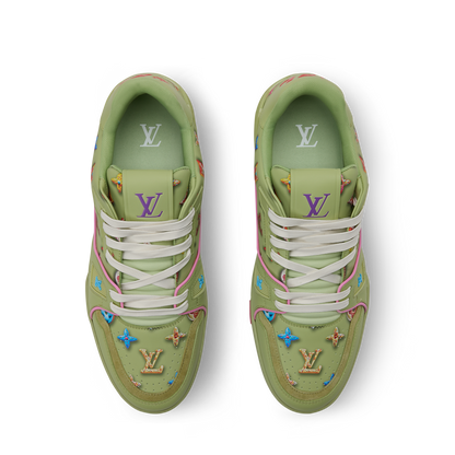 LV Trainer Sneaker Coordinates With The Season’s Monogram Donuts Green
