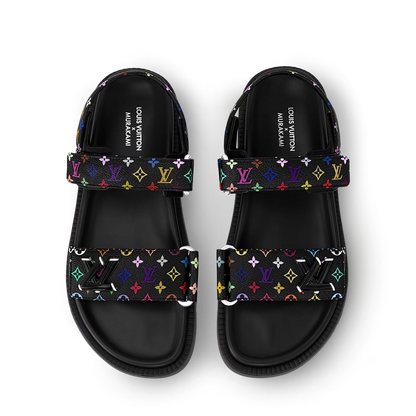 LV x TM LV Sunset Flat Comfort Sandal Black Multicolored